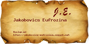 Jakobovics Eufrozina névjegykártya