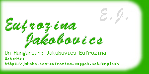 eufrozina jakobovics business card
